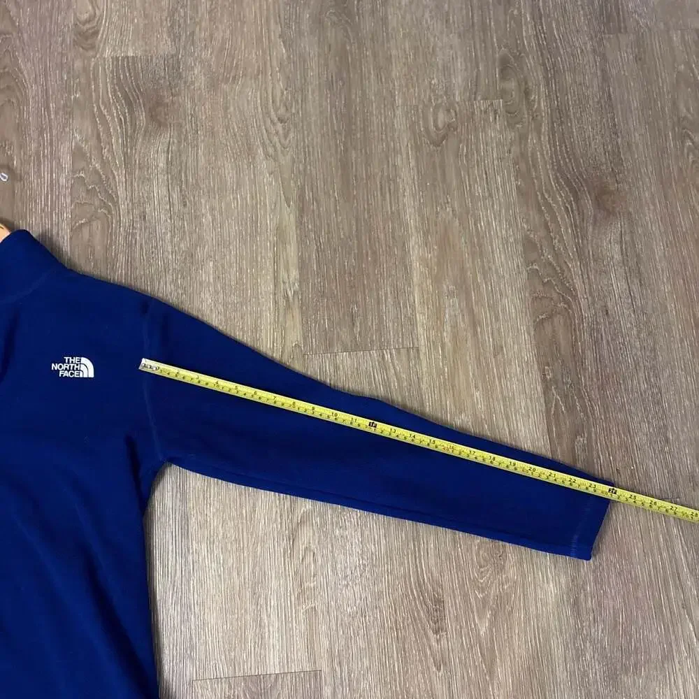 The North Face Men's Blue Waffle Knit Grid Fleece FullZip Pullover Size M